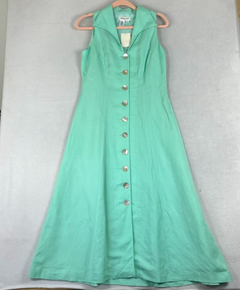 Coldwater Creek Sleeveless Maxi Dress Women's P6 Button Up w/ Collared Neckline